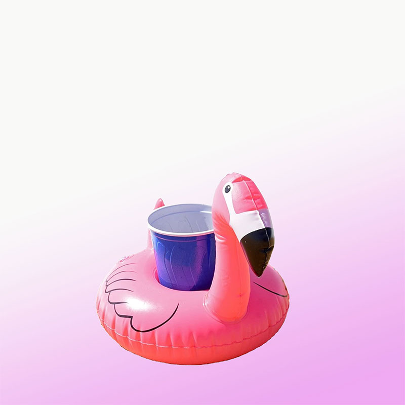 Mini pohár držáknafukovací flamingo pití plováknanápoj sedadla