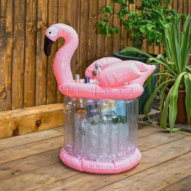 Obří růžový plameňáknafukovací chladič ledové kbelíky, letní party hračkyna plážové doplňky,nápoj pivního baru držák
