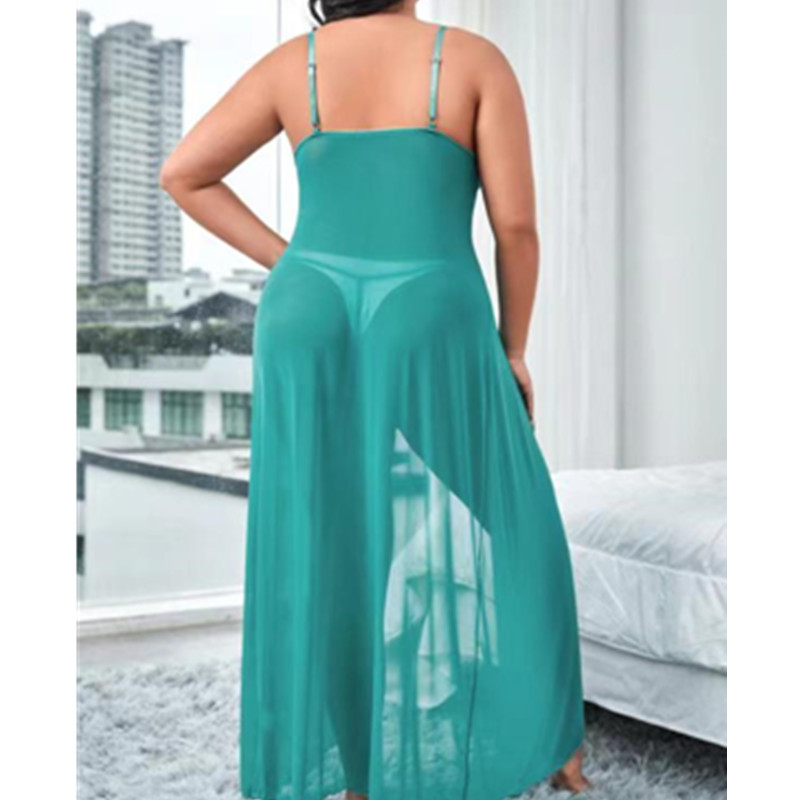 Flyway Mesh roucho sexynoční oblečení dlouhé šatynoční košile ženynoční šaty