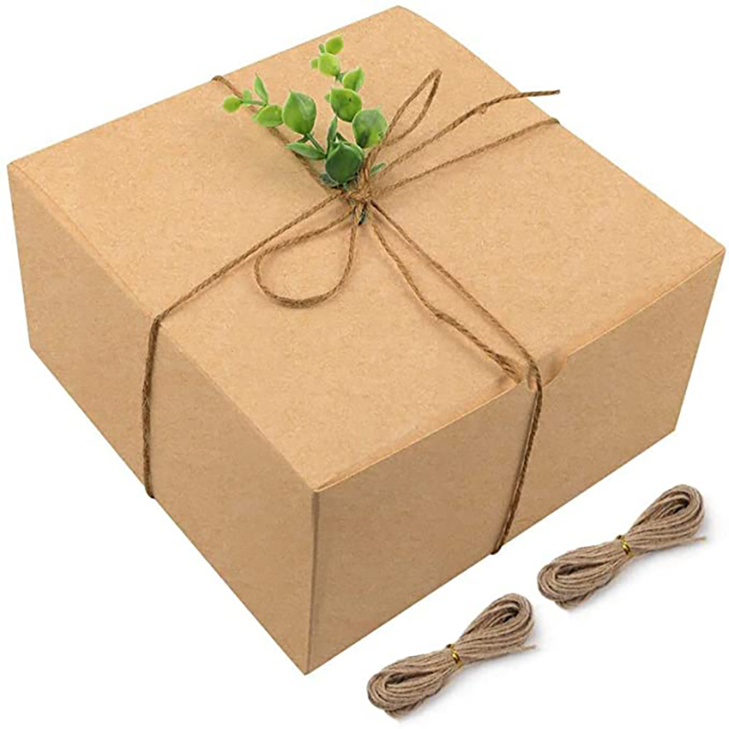 Moretoes Brown Gift Boxes Kraft Pack 8x8x4 palce, papírové dárkové kartonové krabice s víky pro vánoční dárky, Bridesmaid Boxy, Cupcake Boxs, Crafting Gift Box
