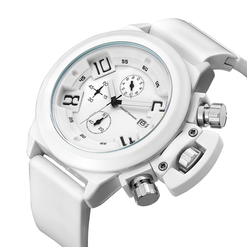 Značka Daniel Gormantop Luxury Sport Watch Men Vojenské hodinky Blue Rubber popruh Automatické vodotěsné hodinky RM2208