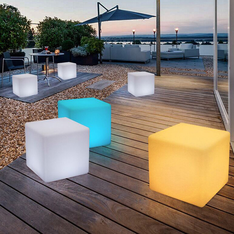 LED světelná krychle lehká kreativní venkovní vodotěsná stolička KTV Square Chair Bar Stool Concert for Event Atmosphere Layout