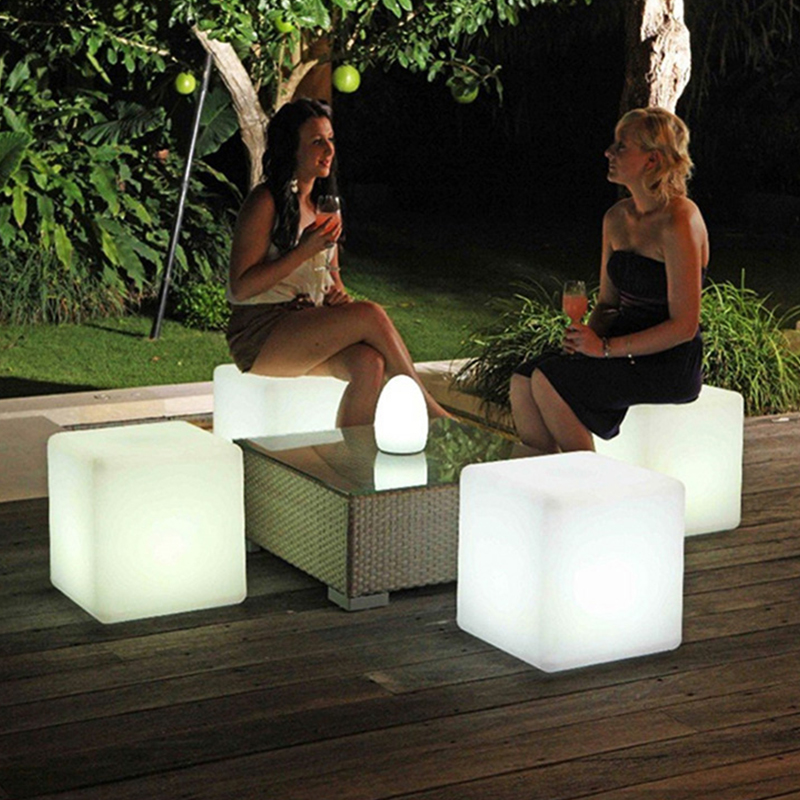 LED světelná krychle lehká kreativní venkovní vodotěsná stolička KTV Square Chair Bar Stool Concert for Event Atmosphere Layout