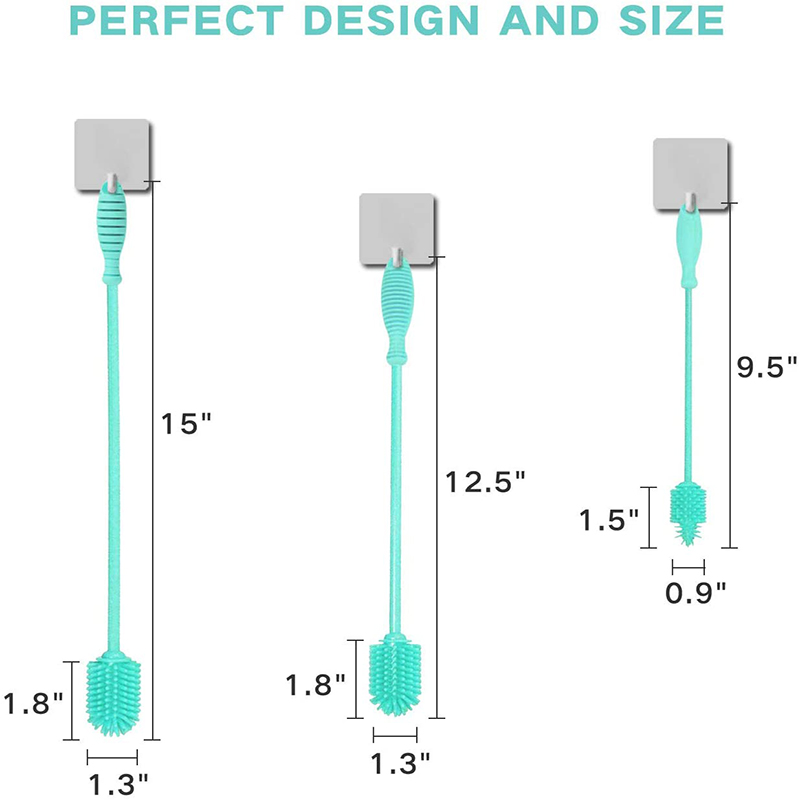 Měkké silikonové kuchyňské láhve Skleněné čisticí štětec