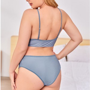 Krajka vložka výřez spodní prádlo sada Stripe Print spodní prádlo