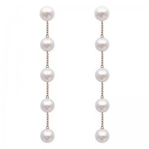 18K Gold Pearl Earring pro dívky