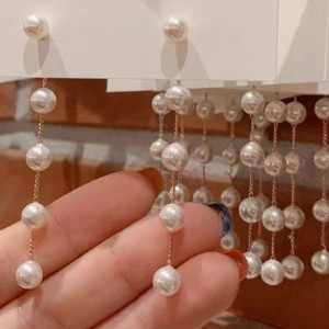 18K Gold Pearl Earring pro dívky