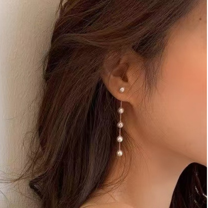 18K Gold Pearl Earring pro dívky