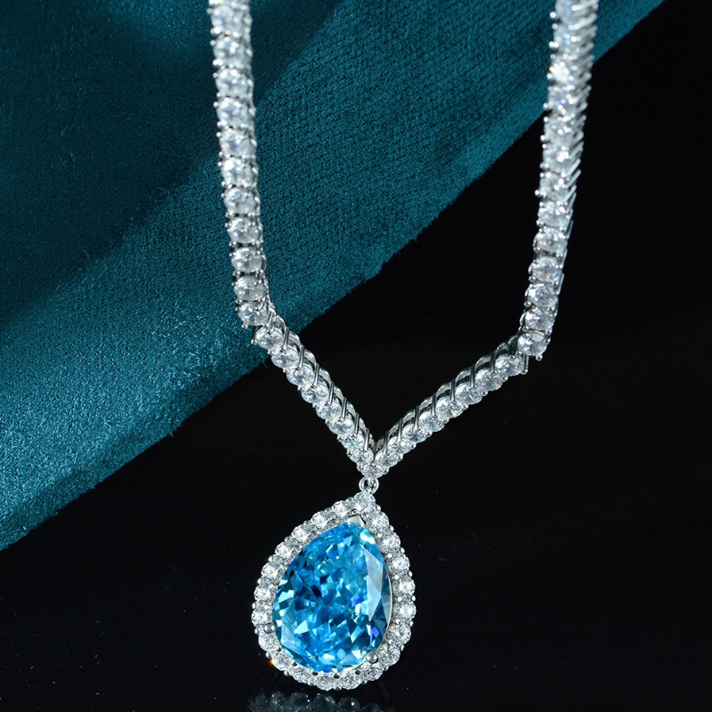 Srdce oceánského přívěsku 40CT High-end luxusní flash plný diamantovýnáhrdelník