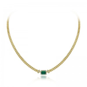 2022 Nový 1CT kultivovaný smaragdový přívěsek 925 Silver Nastavitelný jednoduchýnáhrdelník
