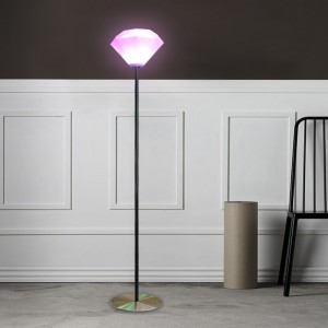 2022 Novánordická minimalistická domácí dekorační lampa, stojící dálkové ovládání RGB LED LED LAMP, tvůrčí diamantová stmívatelný obývací pokoj venkovní zahradní podlahová lampa s koženým železným světelným...