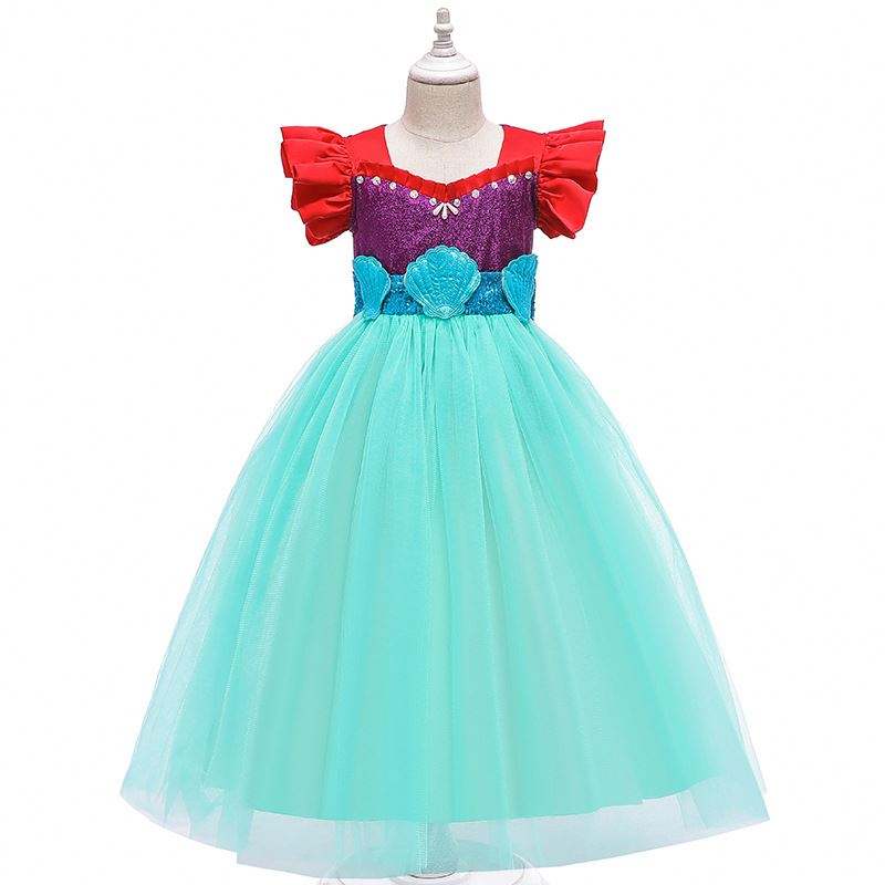 Baige Kids Mermaid Ariel Princess Girl Dress Halloween Performance Cosplay Cosplay Mry002