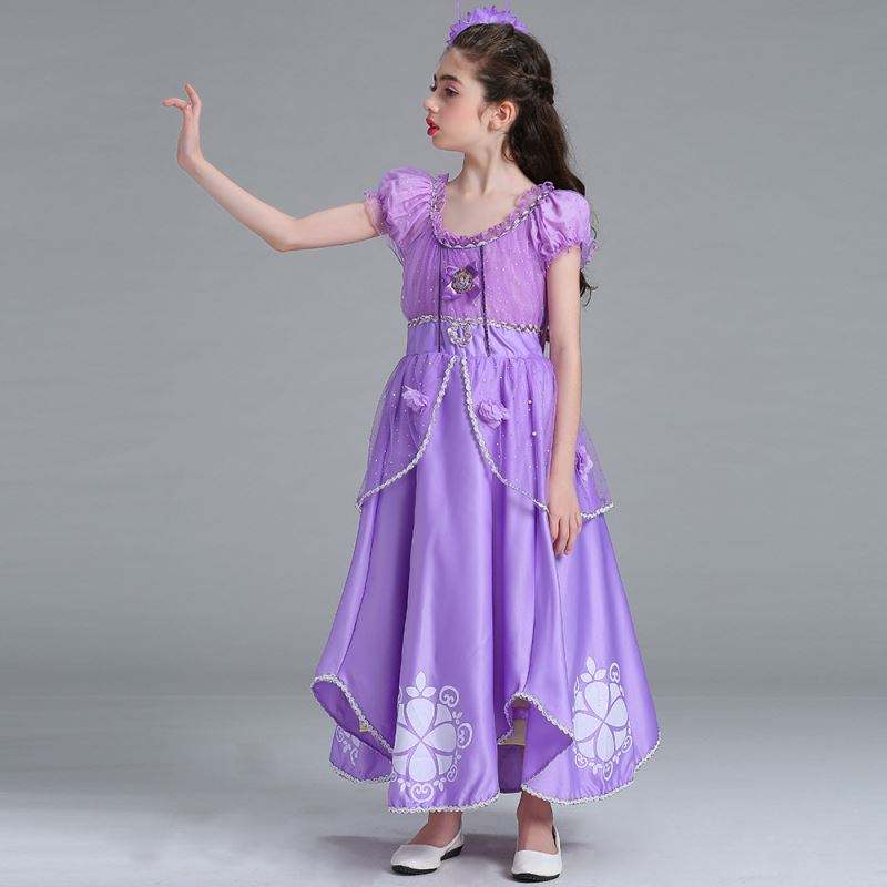 Baige Sophia Rapunzel Šaty Lilac Girl Princess Dress Performance Halloween Princess Girl Cosplay Cosplay