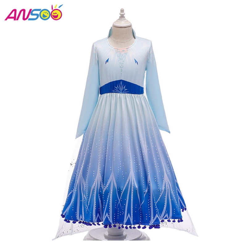 Ansoo Hot Sale Elsa Anna cosplay kostým 3ks a set dívčí film Princess šaty pro 2-13 let staré dívky