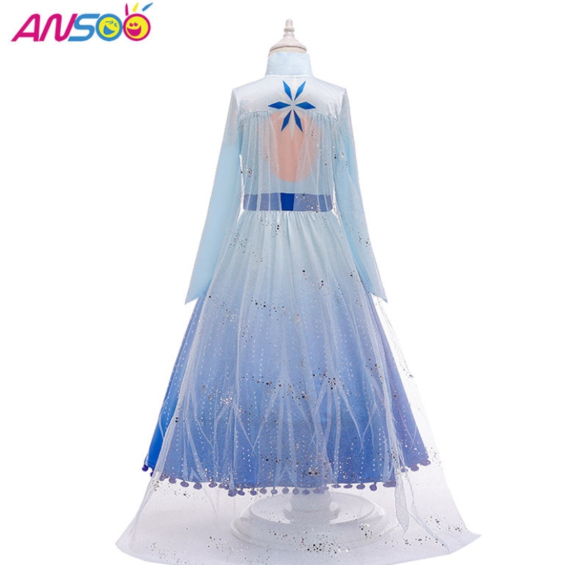 Ansoo Hot Sale Elsa Anna cosplay kostým 3ks a set dívčí film Princess šaty pro 2-13 let staré dívky