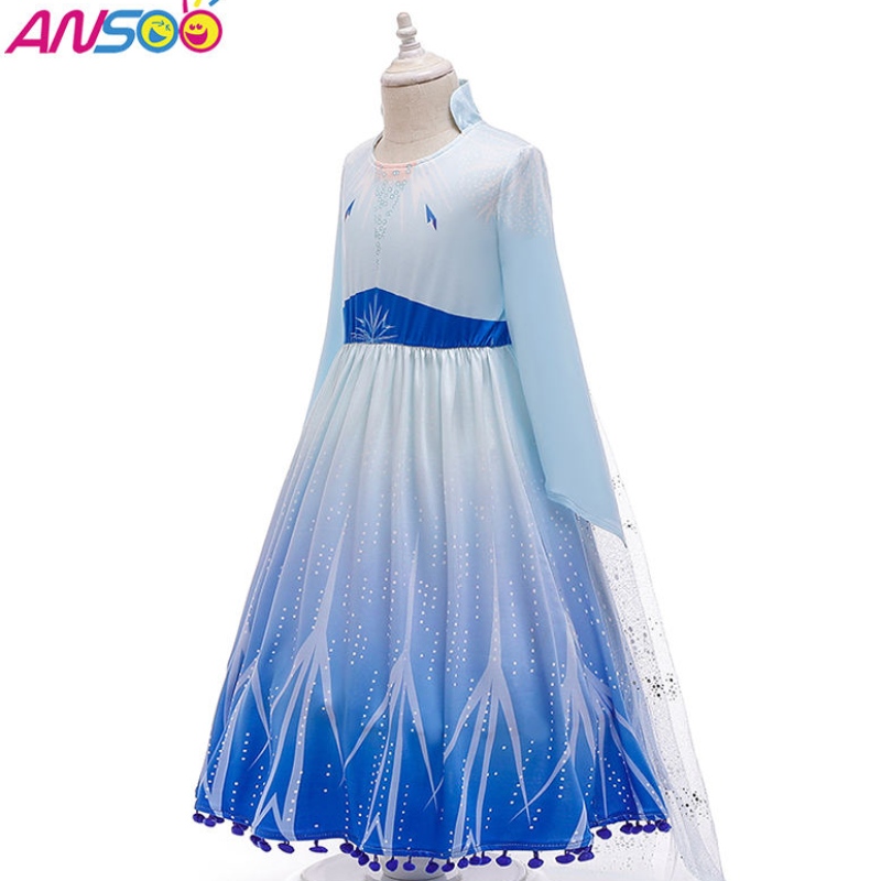 Ansoo Hot Sale Elsa Anna cosplay kostým 3ks a set dívčí film Princess šaty pro 2-13 let staré dívky