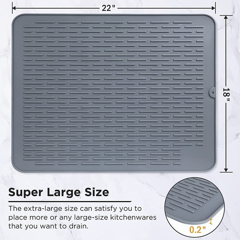 Matka sušenínádobí, velká rohož pro vypouštěnínádobí pro kuchyňský pult,neklouzavá silikonová dřezová rohož