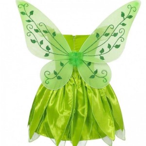 Batole Kid Halloween cosplaynarozeninové outfity Set Dancing Butterfly Green Fairy Wing Wing Tinker Bell Dress 2-10T HCTB-001