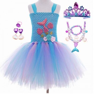2022 Best Sell Kids Halloween cosplay kostýmní oblečení tutu malá mořská panna kostým HCMM-017