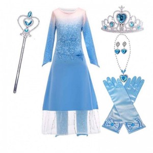 Děti dívky malá princezna Fancy Dress up cosplay kostým Elsa Coronation šaty cosplay hcgd-020