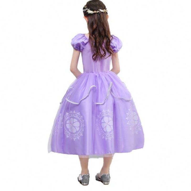 Fancy Party Purple Kids Puff Sleeve Princess Sofia Halloween kostým s příslušenstvím HCRS-005