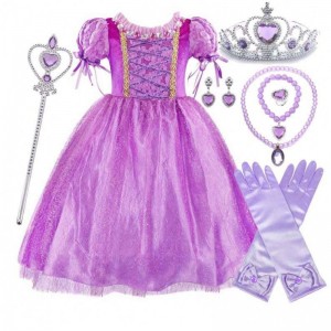 Gadgets 2022 Little Girls Purple Color Rapunzel Princess šaty s doplňky HCRS-006