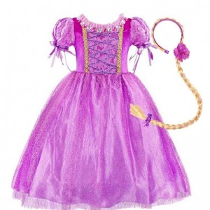 Gadgets 2022 Little Girls Purple Color Rapunzel Princess šaty s doplňky HCRS-006