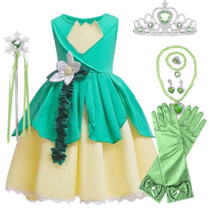 Děti Halloween kostým Tiana Costume Princess a žabí kostým pro dívky HCTB-007