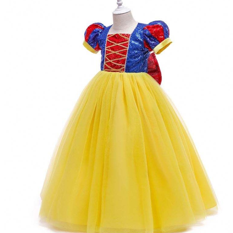 Dívkynarozeninová párty Lantern Sleeve Snow White Princess Šaty pro děti dívka Sněhurka bílá párty HCSW-008