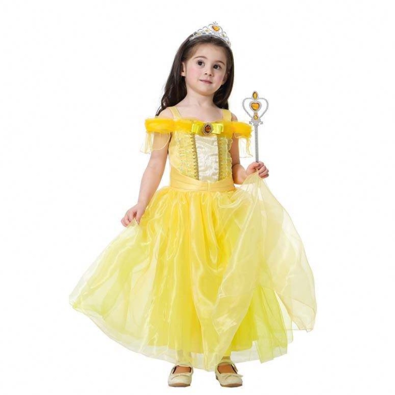 Halloweenskánarozeninová párty cosplay kostým pro děti princezna Belle Ballroom šaty HCBL-006