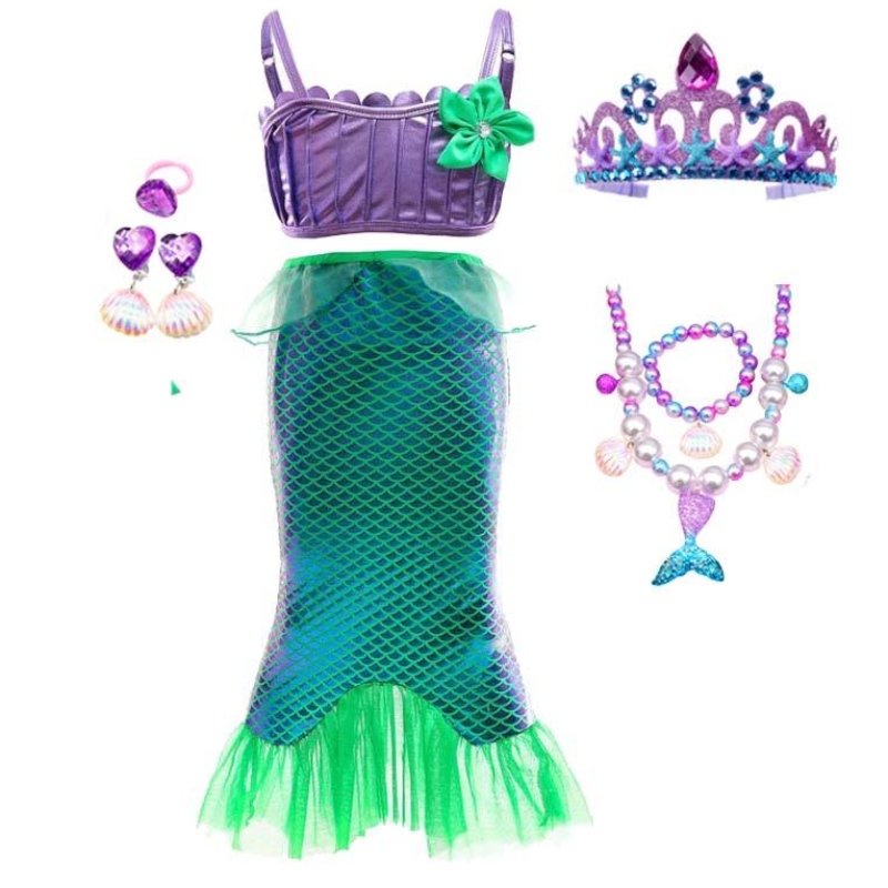 2022 Velkoobchodní cena princezna obléká se malé dívky Mermaid Long Tail Dress Girls HCMM-007