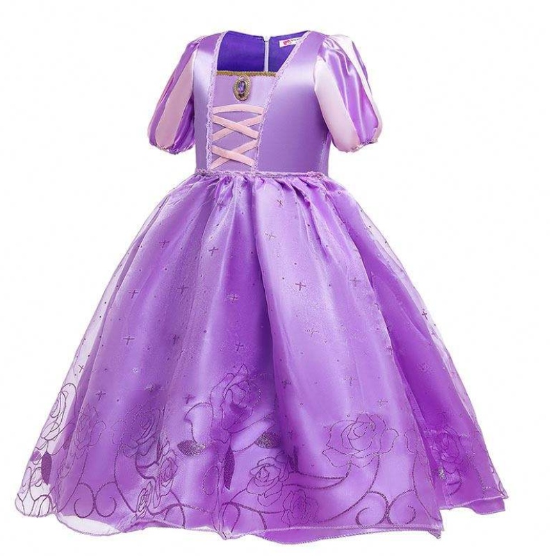 Halloweenský vánoční karneval kostým Kid Princess Purple Tulle Rapunzel Šaty HCRS-017