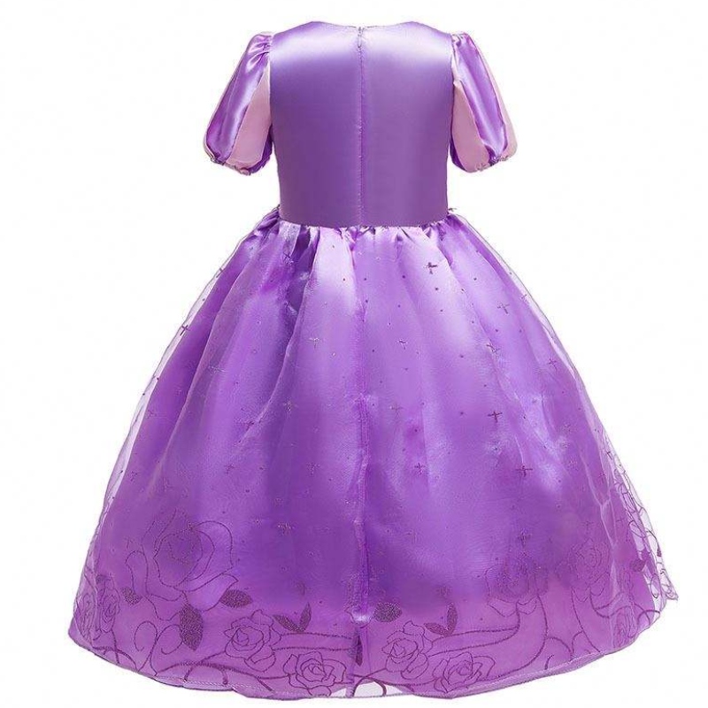 Halloweenský vánoční karneval kostým Kid Princess Purple Tulle Rapunzel Šaty HCRS-017