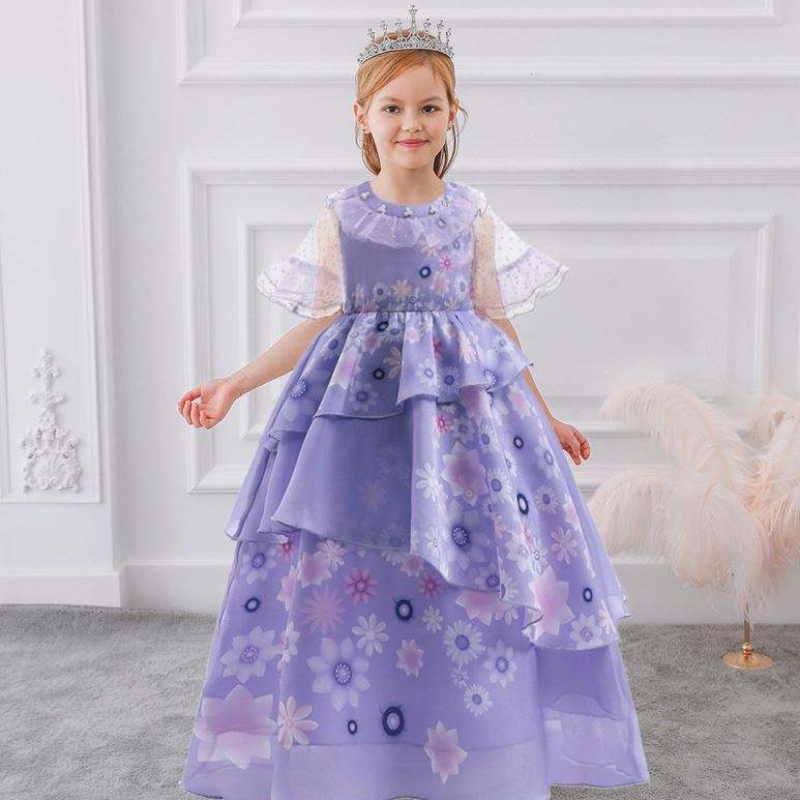 Baige Purple Isabella Mirabel Encanto Cosplay Cosplay Dress Girls Princess Dress MFMW001