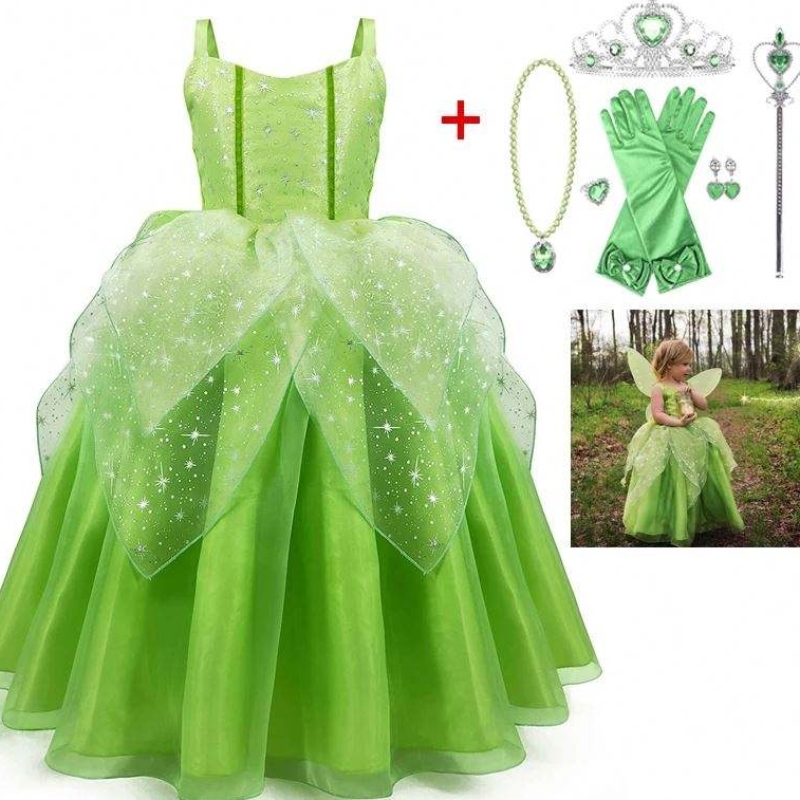 Baige Flower Girl Spot Cosplay Performance Cartoon Costume Tinker Bell Fairy Tinkerbell Princess šaty s křídlem