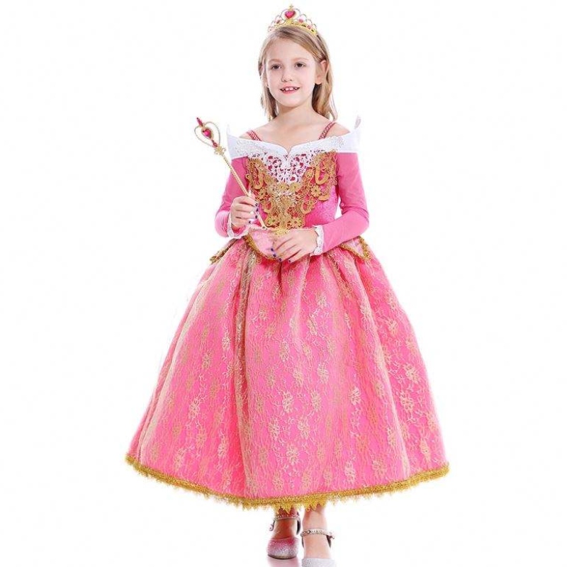 Baige Girls Dress Sleeping Beauty Princess Aurora Lace Dress Cosplay Performance Costume