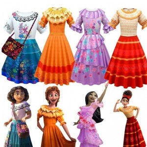 Baige Encanto Mirabel Girl Princess Costom Isabella cosplay šaty mfmw003