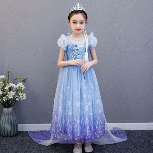 Baige Vysoce kvalitní elsa 2 princezna dětská party Cartoon Cosplay Cosplay Baby Girl šaty
