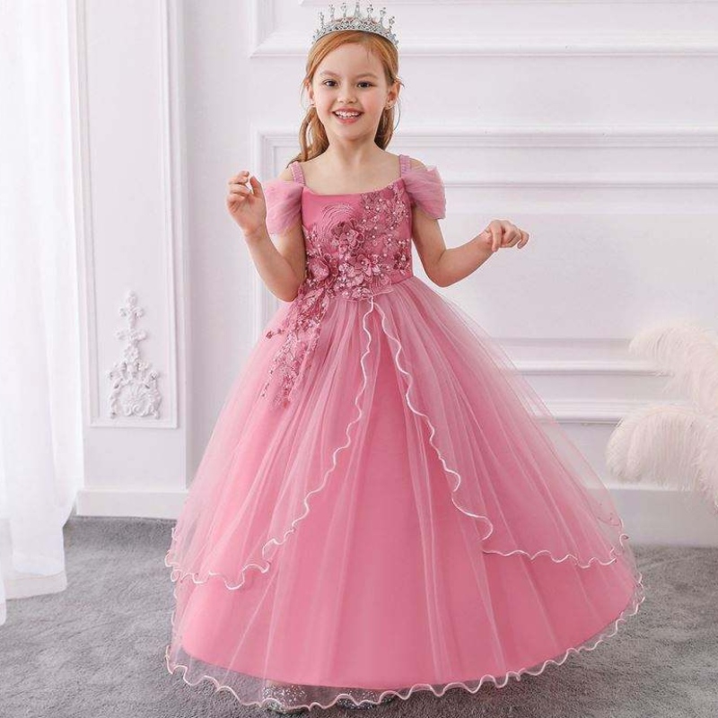 Vysoce kvalitnínávrhy dětských frock Boutique Girl \\'s Prost Breat Dress Western Style for Kids Evening Party Girl Dress LP-213