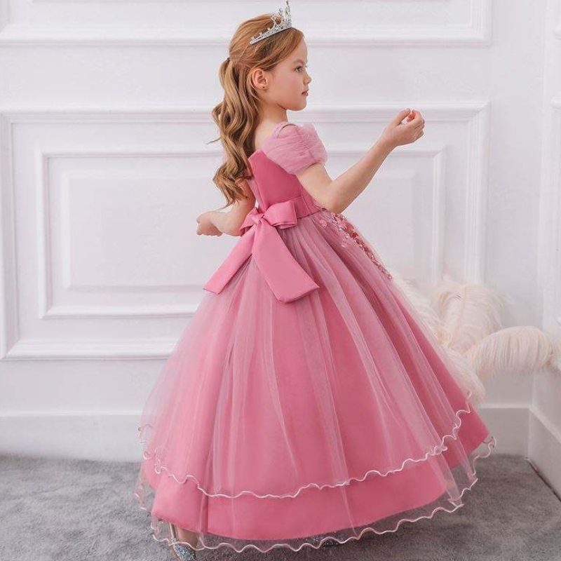 Vysoce kvalitnínávrhy dětských frock Boutique Girl \\'s Prost Breat Dress Western Style for Kids Evening Party Girl Dress LP-213