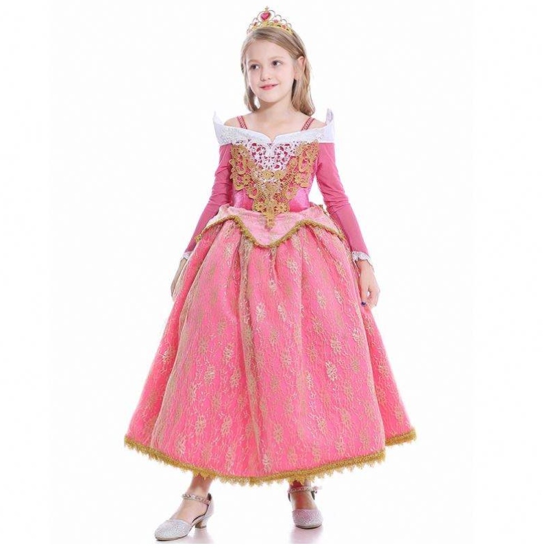 Dívky šaty Sleeping Beauty Princess Aurora Lace Dress Cosplay Performance kostým D0701 SMR026