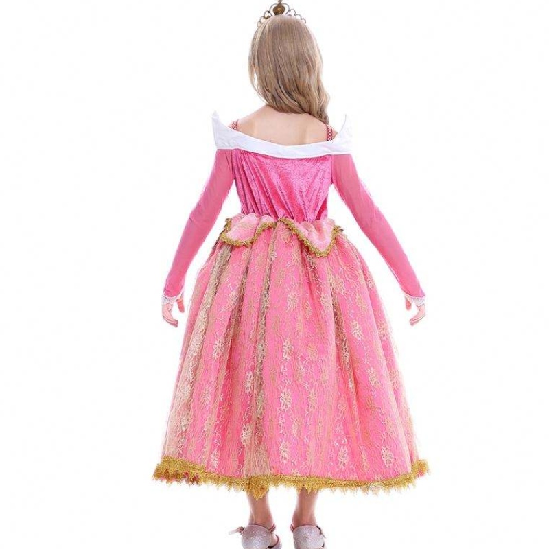 Dívky šaty Sleeping Beauty Princess Aurora Lace Dress Cosplay Performance kostým D0701 SMR026