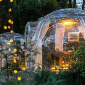 3,3 metrů Ekonomická transparentní kupole Geodesic Outdoor Camping Dome Stan pro letovisko, kempování, outdoorové aktivity