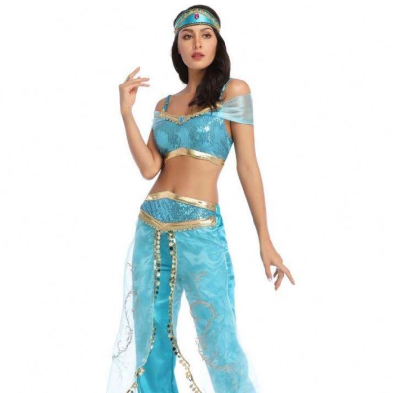 Velkoobchod sexy Jasmine Aladdin Pants Women Costume Princess kostým pro dospělé arabské břicho tanečnice kostým princezna Jasmine cosplay