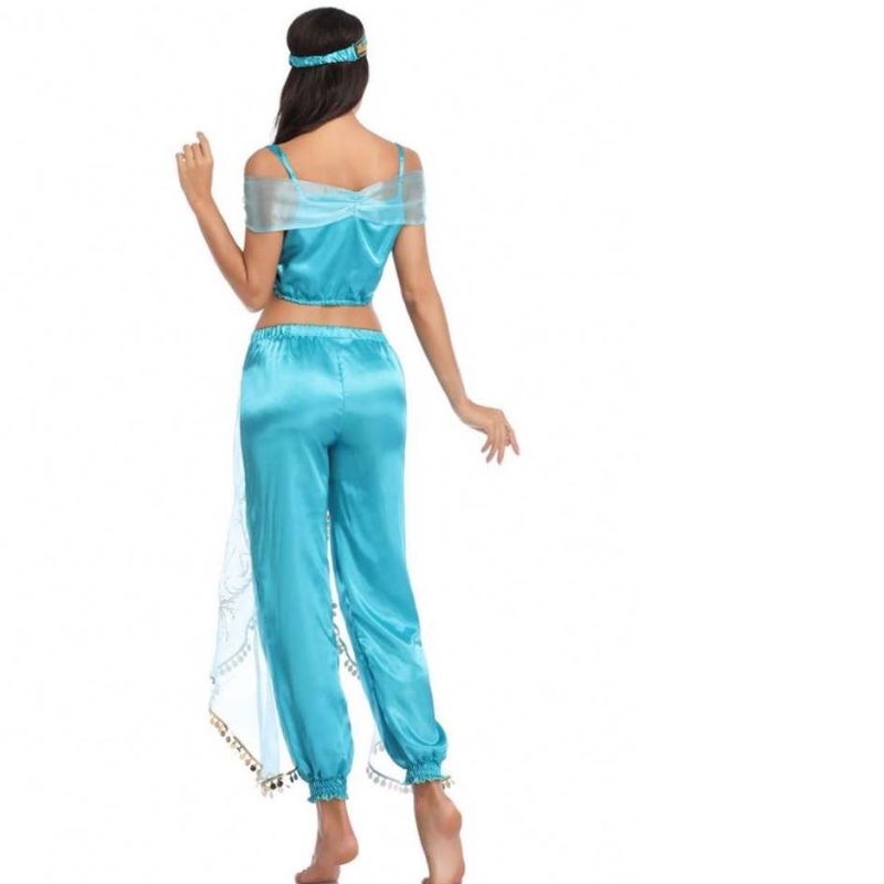 Velkoobchod sexy Jasmine Aladdin Pants Women Costume Princess kostým pro dospělé arabské břicho tanečnice kostým princezna Jasmine cosplay
