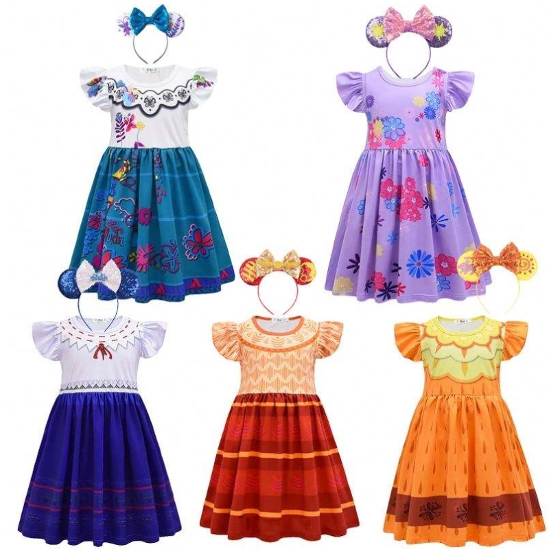 Dívky encanto šarm šaty encanto převlečení karneval letní panenské děti princezna mirabel isabelanarozeninová párty šaty u