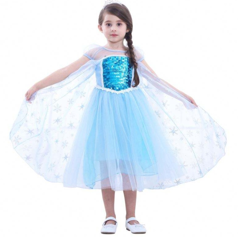 Dívky elsa princezna Elsa Anna Fashion Kids Kostém Cosplay Cosplay Cosplay Halloween Dětské šaty s Cape Dress 3-10 Year