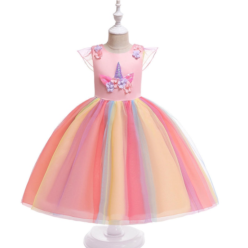 Horký prodej krásná princezna Děti oblečení oblečenínarozeninové párty jednorožec roh roh flitru tutu dívka šaty pro malé dívky
