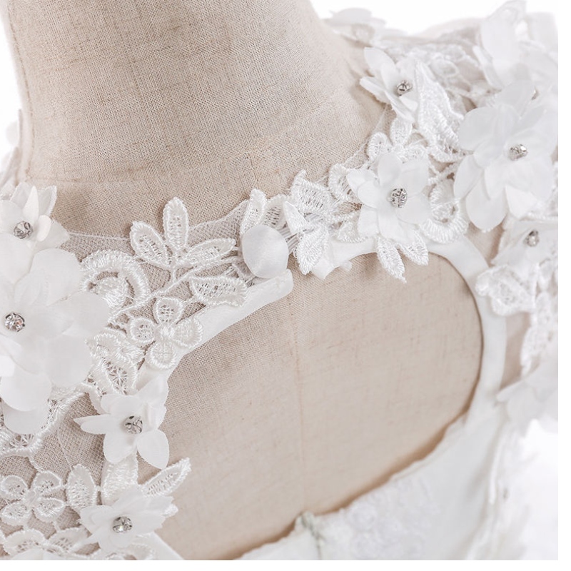 2022 Dívčí party šaty Elegantní bílá družička Princezna Kids Dresses for Girls Clothed Children Svatební šaty 10 12 let
