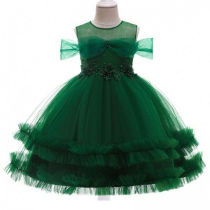 Baige New Baby Kids Clotshettion Lovely Flower Girl Formální svatebnínarozeninové párty šaty